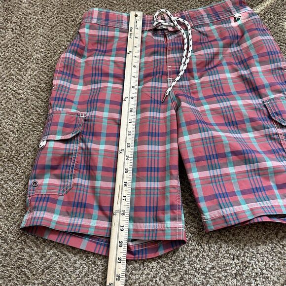 Lands End Men's Swim Plaid Board Shorts Trunks Sz M 32-34 Preppy - Picture 9 of 9